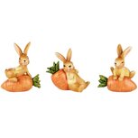 Dekoratief | Bunny op wortel, oranje/geel, resina, 6x4x8cm, set van 3 stuks | A250421 Dekoratief | Bunny op wortel, oranje/geel, resina, 6x4x8cm, set van 3 stuks | A250421