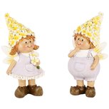 Dekoratief | Kindje staand m/bloemenhoed, geel/lila, resina, 7x4x13cm, set van 2 stuks | A250438 Dekoratief | Kindje staand m/bloemenhoed, geel/lila, resina, 7x4x13cm, set van 2 stuks | A250438