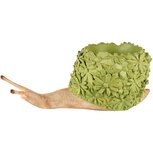 Dekoratief | Bloempot slak m/bloemenreli?f, naturel/groen, resina, 38x18x15cm | A250444 Dekoratief | Bloempot slak m/bloemenreli?f, naturel/groen, resina, 38x18x15cm | A250444