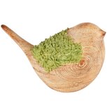 Dekoratief | Vogel m/bloemenreli?f, naturel/groen, resina, 21x10x12cm | A250445 Dekoratief | Vogel m/bloemenreli?f, naturel/groen, resina, 21x10x12cm | A250445