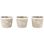 Dekoratief | Bloempot m/libelle/bloemen, grijs/wit, cement, 13x13x11cm, set van 3 stuks | A250455 Dekoratief | Bloempot m/libelle/bloemen, grijs/wit, cement, 13x13x11cm, set van 3 stuks | A250455
