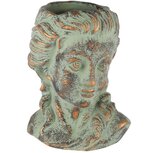 Dekoratief | Bloempot meisjeshoofd, grijs/goud, cement, 18x13x22cm | A250459 Dekoratief | Bloempot meisjeshoofd, grijs/goud, cement, 18x13x22cm | A250459