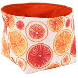 Dekoratief | Zakje m/sinaasappels, oranje/wit, stof, 17x17x16cm | A250477 Dekoratief | Zakje m/sinaasappels, oranje/wit, stof, 17x17x16cm | A250477