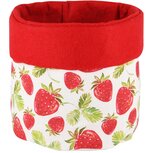 Dekoratief | Zakje m/aardbeien, rood/wit, stof, 17x17x16cm | A250478 Dekoratief | Zakje m/aardbeien, rood/wit, stof, 17x17x16cm | A250478