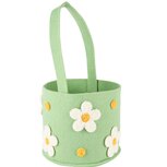 Dekoratief | Mandje m/bloemen, groen/geel, stof, 16x16x30cm | A250479 Dekoratief | Mandje m/bloemen, groen/geel, stof, 16x16x30cm | A250479