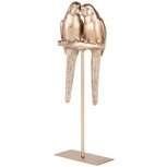 Dekoratief | Koppel papagaaien op stok, goud, resina, 12x6x30cm | A250505 Dekoratief | Koppel papagaaien op stok, goud, resina, 12x6x30cm | A250505