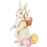 Dekoratief | Bunny papa m/kind m/eitjes, wit/roze/geel, resina, 10x9x16cm | A250509 Dekoratief | Bunny papa m/kind m/eitjes, wit/roze/geel, resina, 10x9x16cm | A250509