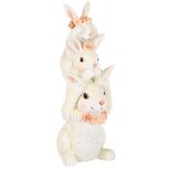Dekoratief | Trio bunny's horen/zien/zwijgen, wit/roze, resina, 8x7x17cm | A250520 Dekoratief | Trio bunny's horen/zien/zwijgen, wit/roze, resina, 8x7x17cm | A250520