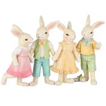 Dekoratief | Kwartet bunny's, geel/groen/roze, resina, 17x7x11cm | A250540 Dekoratief | Kwartet bunny's, geel/groen/roze, resina, 17x7x11cm | A250540