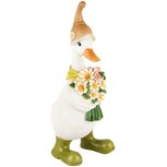 Dekoratief | Eend staand m/bloemen, resina, 12x14x32cm | A250557 Dekoratief | Eend staand m/bloemen, resina, 12x14x32cm | A250557