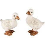 Dekoratief | Eendje staand, wit, resina, 10x12x17cm, set van 2 stuks | A250567 Dekoratief | Eendje staand, wit, resina, 10x12x17cm, set van 2 stuks | A250567