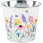 Dekoratief | Bloempot rond 'Flower Party', metaal, 15x15x14cm | A250603 Dekoratief | Bloempot rond 'Flower Party', metaal, 15x15x14cm | A250603
