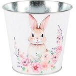 Dekoratief | Bloempot rond 'Easter Bunny', metaal, 15x15x14cm | A250604 Dekoratief | Bloempot rond 'Easter Bunny', metaal, 15x15x14cm | A250604