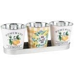 Dekoratief | Trio Bloempots 'Lemon', metaal, 30x10x10cm | A250608 Dekoratief | Trio Bloempots 'Lemon', metaal, 30x10x10cm | A250608
