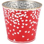 Dekoratief | Bloempot rond 'Hearts Rain', metaal, 13x13x12cm | A250617 Dekoratief | Bloempot rond 'Hearts Rain', metaal, 13x13x12cm | A250617