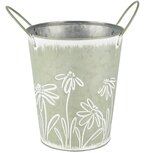 Dekoratief | Bloempot m/oortjes 'Daisies Blooming', metaal, 15x15x18cm | A250622 Dekoratief | Bloempot m/oortjes 'Daisies Blooming', metaal, 15x15x18cm | A250622