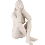 Dekoratief | Deco dame zittend, wit, resina, 18x11x23cm | A250630 Dekoratief | Deco dame zittend, wit, resina, 18x11x23cm | A250630