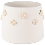 Dekoratief | Bloempot m/bloemen, wit, cement, 20x20x16cm | A250631 Dekoratief | Bloempot m/bloemen, wit, cement, 20x20x16cm | A250631