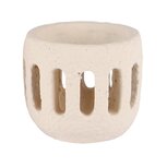Dekoratief | Theelichthouder 'Concrete Stripes', cement, 9x9x8cm | A250633 Dekoratief | Theelichthouder 'Concrete Stripes', cement, 9x9x8cm | A250633
