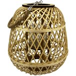 Dekoratief | Lantaarn m/jute oor, naturel, bamboe/glas, 32x32x34cm | A250650 Dekoratief | Lantaarn m/jute oor, naturel, bamboe/glas, 32x32x34cm | A250650