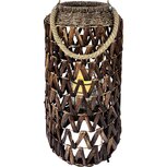 Dekoratief | Lantaarn m/jute oor, naturel, bamboe/glas, 23x23x59cm | A250652 Dekoratief | Lantaarn m/jute oor, naturel, bamboe/glas, 23x23x59cm | A250652