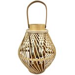 Dekoratief | Lantaarn m/oor, naturel, bamboe/glas, 27x27x34cm | A250653 Dekoratief | Lantaarn m/oor, naturel, bamboe/glas, 27x27x34cm | A250653
