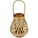 Dekoratief | Lantaarn m/oor, naturel, bamboe/glas, 26x26x30cm | A250654 Dekoratief | Lantaarn m/oor, naturel, bamboe/glas, 26x26x30cm | A250654