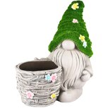 Dekoratief | Tuingnoom m/bloempot, groen/grijs, magnesium, 30x18x36cm | A250701 Dekoratief | Tuingnoom m/bloempot, groen/grijs, magnesium, 30x18x36cm | A250701