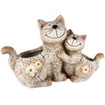 Dekoratief | Bloempot poezen, grijs/bruin, magnesium, 45x17x28cm | A250709 Dekoratief | Bloempot poezen, grijs/bruin, magnesium, 45x17x28cm | A250709