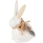 Dekoratief | Bunny m/pluimpje, wit, porselein, 8x6x12cm | A250717 Dekoratief | Bunny m/pluimpje, wit, porselein, 8x6x12cm | A250717