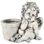 Dekoratief | Engel m/bloempot, resina, 22x13x19cm | A250718 Dekoratief | Engel m/bloempot, resina, 22x13x19cm | A250718
