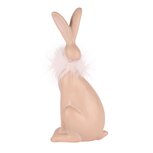 Dekoratief | Bunny m/pluimenkraag, roze, keramiek, 11x8x25cm | A250750 Dekoratief | Bunny m/pluimenkraag, roze, keramiek, 11x8x25cm | A250750