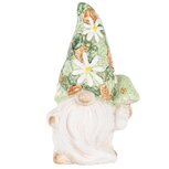Dekoratief | Gnoom m/bloemenmozaik, groen/wit, keramiek, 12x8x20cm | A250758 Dekoratief | Gnoom m/bloemenmozaik, groen/wit, keramiek, 12x8x20cm | A250758