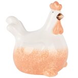 Dekoratief | Deco kip, peach/wit, dolomiet, 11x9x12cm | A250761 Dekoratief | Deco kip, peach/wit, dolomiet, 11x9x12cm | A250761