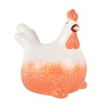 Dekoratief | Deco kip, peach/wit, dolomiet, 9x8x10cm | A250763 Dekoratief | Deco kip, peach/wit, dolomiet, 9x8x10cm | A250763