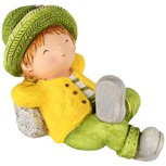 Dekoratief | Jongen liggend, geel/groen, magnesium, 32x18x24cm | A250768 Dekoratief | Jongen liggend, geel/groen, magnesium, 32x18x24cm | A250768
