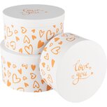 Dekoratief | Set 3 dozen rond 'Love You', karton, 21x21x11cm | A250777 Dekoratief | Set 3 dozen rond 'Love You', karton, 21x21x11cm | A250777