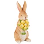 Dekoratief | Bunny zittend m/gele tulpen, resina, 9x7x18cm | A250791 Dekoratief | Bunny zittend m/gele tulpen, resina, 9x7x18cm | A250791