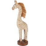 Dekoratief | Zebra staand, bruin/wit, resina/jute, 15x10x40cm | A250796 Dekoratief | Zebra staand, bruin/wit, resina/jute, 15x10x40cm | A250796
