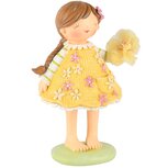 Dekoratief | Meisje staand m/bloemetjes, geel, resina, 12x9x18cm | A250805 Dekoratief | Meisje staand m/bloemetjes, geel, resina, 12x9x18cm | A250805