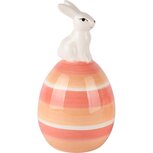 Dekoratief | Bunny op ei, peach/wit, keramiek, 8x8x16cm | A250904 Dekoratief | Bunny op ei, peach/wit, keramiek, 8x8x16cm | A250904
