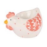 Dekoratief | Eierdopje kippetje, wit/peach, keramiek, 10x8x7cm | A250910 Dekoratief | Eierdopje kippetje, wit/peach, keramiek, 10x8x7cm | A250910