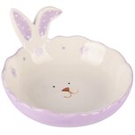 Dekoratief | Schaaltje m/bunny oren, wit/lila, keramiek, 13x13x8cm | A250916 Dekoratief | Schaaltje m/bunny oren, wit/lila, keramiek, 13x13x8cm | A250916