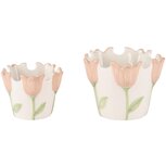 Dekoratief | Set 2 bloempotten m/tulpen, wit/roze, keramiek, 11x11x9cm | A250917 Dekoratief | Set 2 bloempotten m/tulpen, wit/roze, keramiek, 11x11x9cm | A250917