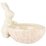 Dekoratief | Bunny m/schaaltje 'Romance', keramiek, 18x11x12cm | A250919 Dekoratief | Bunny m/schaaltje 'Romance', keramiek, 18x11x12cm | A250919