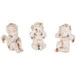 Dekoratief | Engeltje zittend, grijs, horen/zien/zwijgen, resina, 9x8x11cm, set van 3 stuks | A250950 Dekoratief | Engeltje zittend, grijs, horen/zien/zwijgen, resina, 9x8x11cm, set van 3 stuks | A250950
