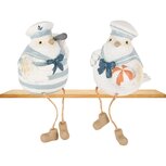 Dekoratief | Vogeltje marine m/hangbeentjes, resina, 8x7x15cm, set van 2 stuks | A250951 Dekoratief | Vogeltje marine m/hangbeentjes, resina, 8x7x15cm, set van 2 stuks | A250951