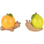 Dekoratief | Slak/schildpad peer/appelsien, keramiek, 12x8x12cm, set van 2 stuks | A250969 Dekoratief | Slak/schildpad peer/appelsien, keramiek, 12x8x12cm, set van 2 stuks | A250969