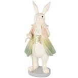 Dekoratief | Bunny staand m/staf, groen/wit, resina, 11x9x26cm | A250970 Dekoratief | Bunny staand m/staf, groen/wit, resina, 11x9x26cm | A250970