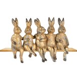 Dekoratief | Kwintet bunnies goud, resina, 20x9x12cm | A250971 Dekoratief | Kwintet bunnies goud, resina, 20x9x12cm | A250971